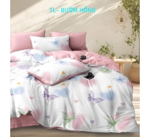 	Bộ ga gối Thun lạnh bướm hồng siêu xịn