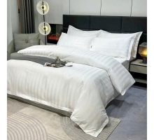 Bộ giường ngủ khách sạn kẻ sọc 3cm