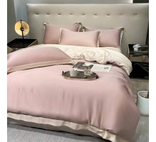 Bộ chăn ga cotton satin hồng phối